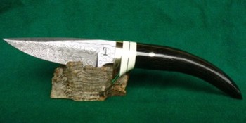 damasco 1084 y 15N20 empuñadura de cuerno de springbok y separadores de marfil